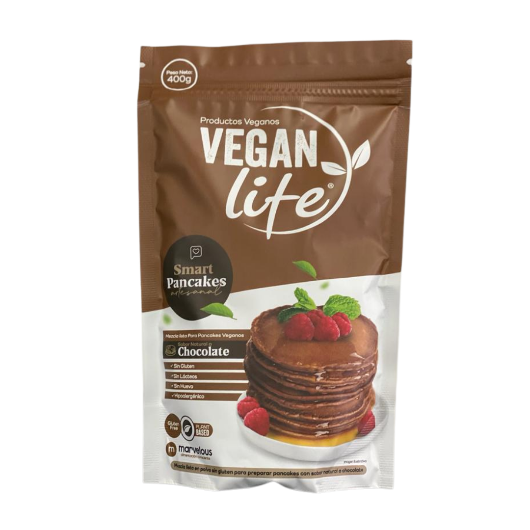 Smart Pancakes artesanal mezcla de Pancakes veganos de chocolate 400g