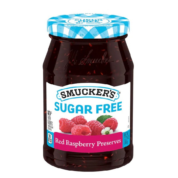 SMUCKERS sugar free red raspberry preserves- mermelada de frambuesa roja