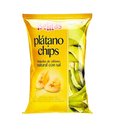 Iselitas Plátano Chips hojuelas de plátano natural con sal 140g