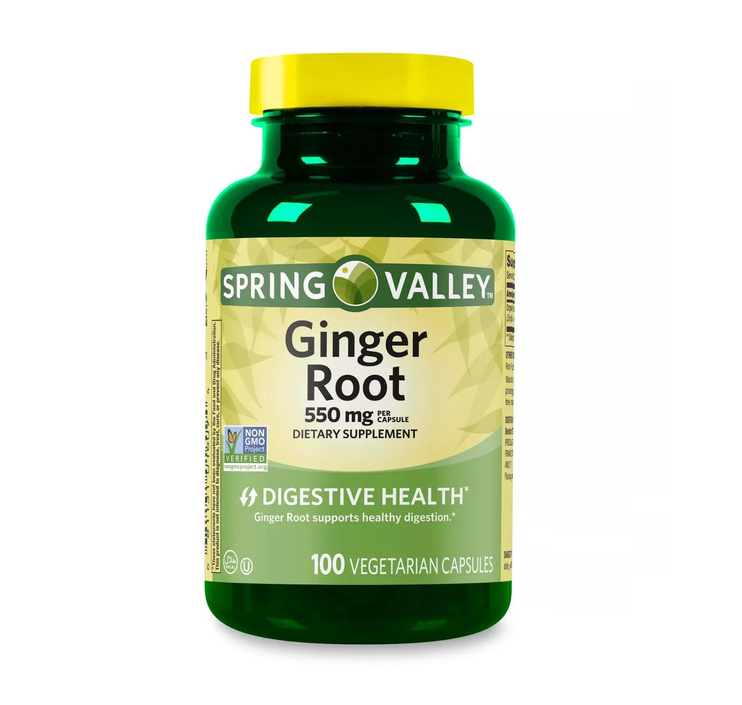 Spring Valley Ginger Root 550 mg Por Capsula Suplemento Dietético 100 Capsulas