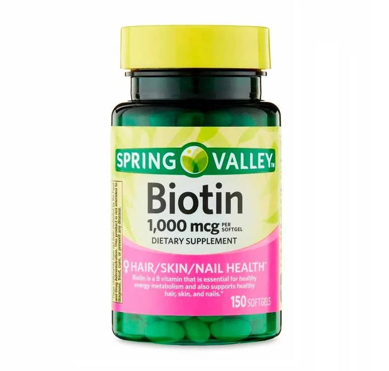 Spring Valley Biotin 1,000 mcg Suplemento Dietético 150 Capsulas Blandas