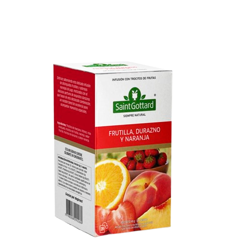 Saint Gottard Te de Fresa, Durazno, naranja 20 sobres