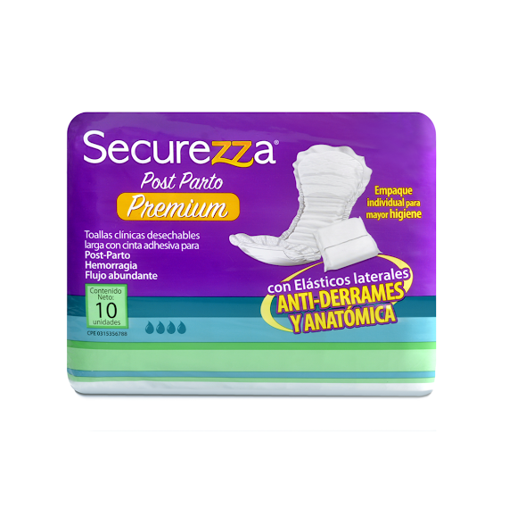 Securezza Toallas Clinicas Post Parto Premium 10 Unidades