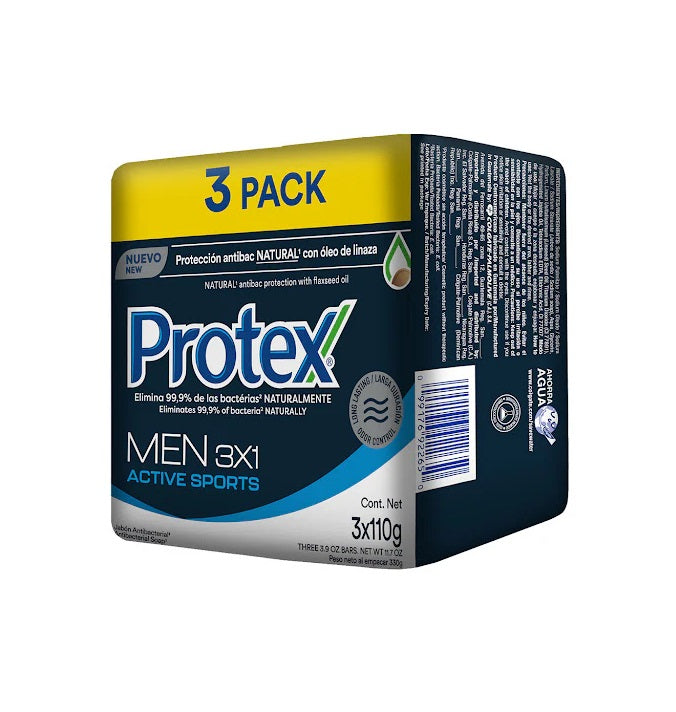 Protex Jabón Tripack Men 3x1 Active Sports 330g