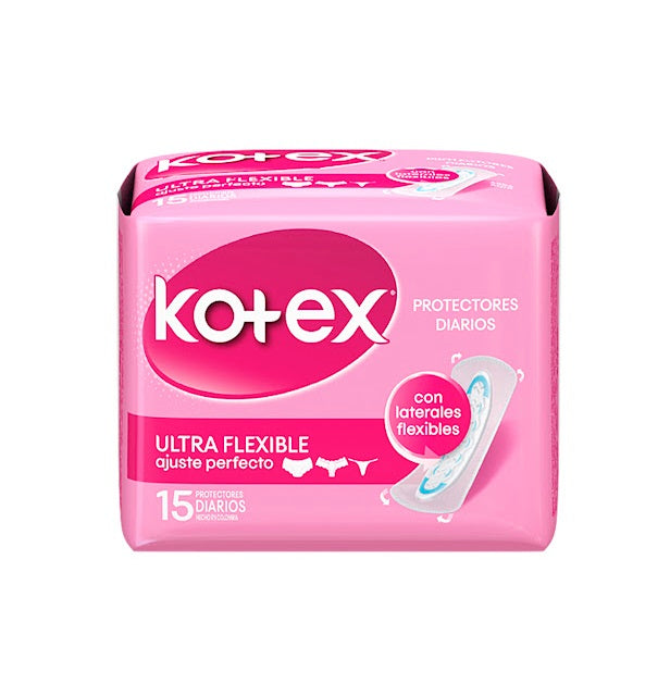Kotex Protectores Diarios Ultra Flexible Con Laterales Flexibles 15 Protectores