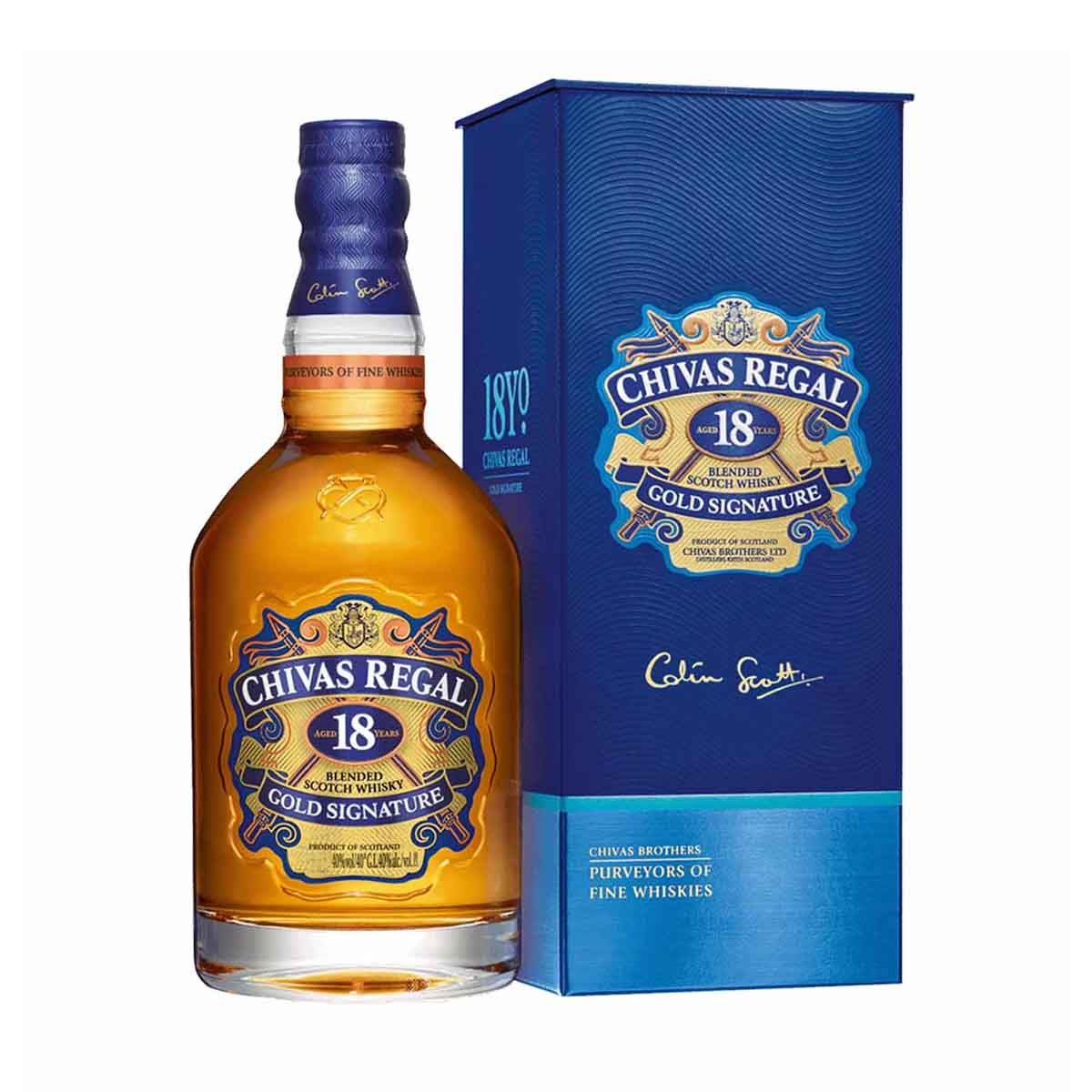 Chivas regal blended scotch whisky gold siganture 18 años 700ml.