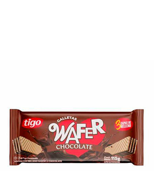 Tigo Wafer Galletas con relleno sabor a chocolate 115g