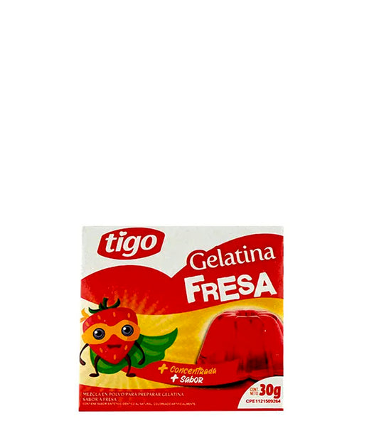 Tigo Gelatina sabor a frambuesa 30g