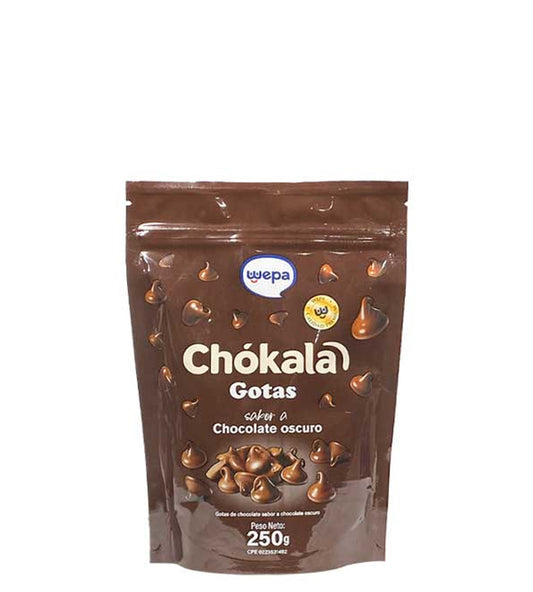 Wepa Chokala gota sabor a chocolate oscuro 250g