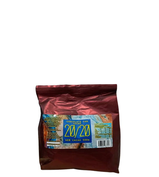 20/20 Chocolate con leche 40% cacao 500g