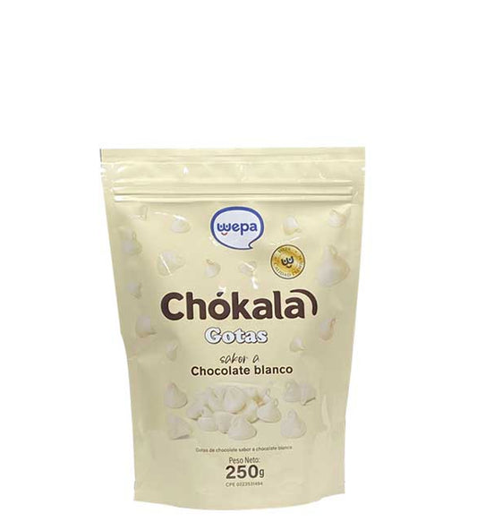 Wepa Chokala gotas sabor a chocolate blanco 250g