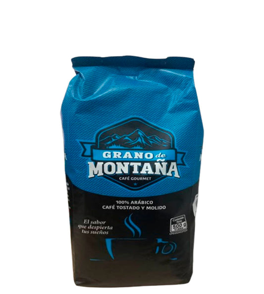 Grano de Montaña Café gourmet 100% Arábico café tostado y molido 500g