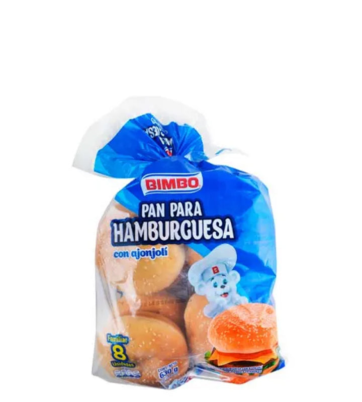 Bimbo Pan para hamburguesa con ajonjolí 8 Unidades 630g