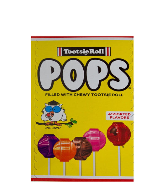 TootsieRoll Pops Filled With Chewy Tootsie Roll - Paletas rellenas de rollo masticable 100 unidades 1,7kg