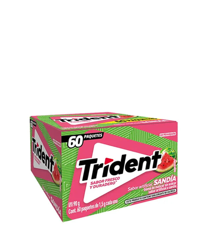 Trident Sabor fresco y duradero sandia sabor artificial 60 paquetes 90g