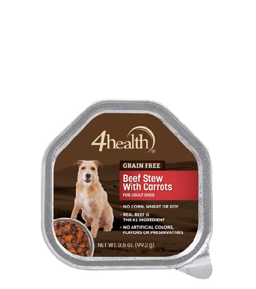 4health Grain Free Beef Stew With Carrots For Adult Dogs - Estofado de ternera sin cereales con zanahorias para perros adultos 99,2g