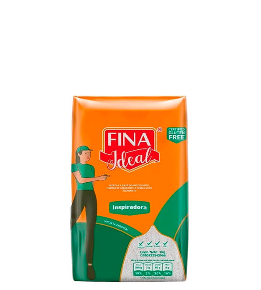 Fina Ideal Inspiradora mezcla a base de maíz blanco, harina de amaranto y semillas de amaranto 1kg