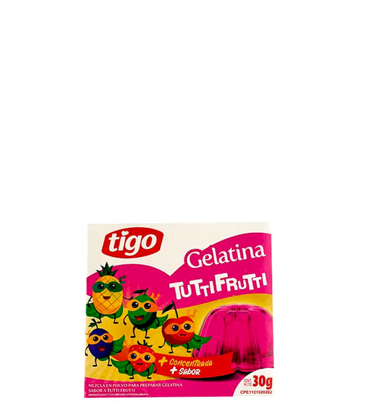 Tigo Gelatina sabor a tuttifrutti 30g