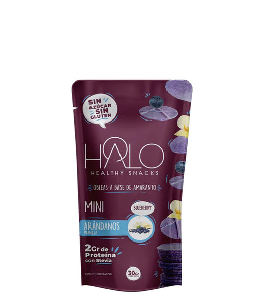 Halo Healthy Snacks Mini obleas a base de amaranto de arándanos 30g