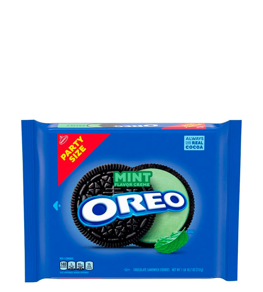 Nabisco Oreo Galletas de sándwich de chocolate rellenas con crema de menta 757g