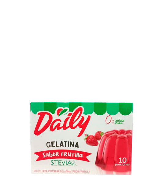 Daily Gelatina sabor a frutilla 0% azúcar añadido 10 porciones 22.5g