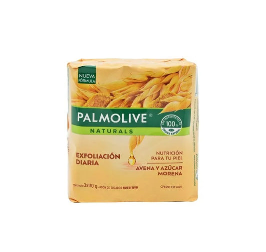 Palmolive Naturals Jabón Tripack Avena Y Azúcar Morena 330g