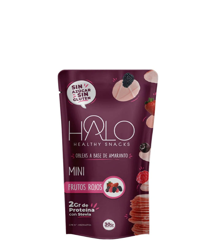 Halo Healthy Snacks Mini obleas a base de amaranto de frutos rojos 30g