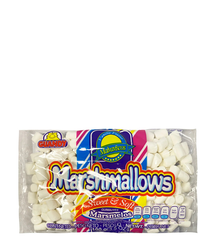 Guandy Marshmallows Sweet & Soft - Malvaviscos dulces y suaves sabor a vainilla 100g