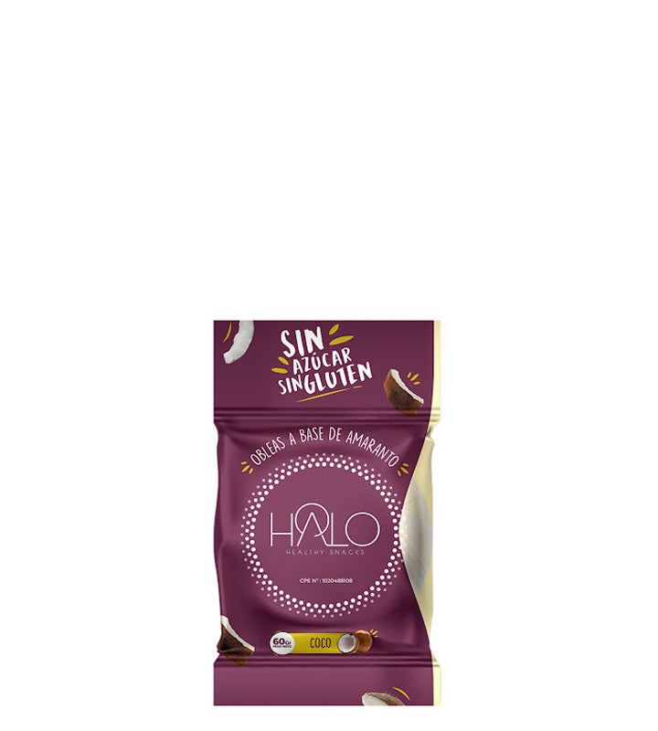 Halo Healthy Snacks Obleas a base de amaranto de coco 60g