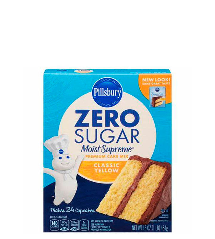 Pillsburry Zero Sugar Moist Supreme Premium Cake Mix Classic Yellow - Mezcla para pastel premium suprema humedad 454g