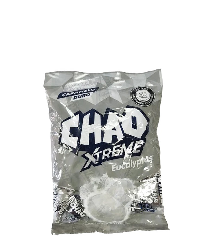 Chao Xtreme Caramelo duro con sabor a eucalipto 100 unidades 400g