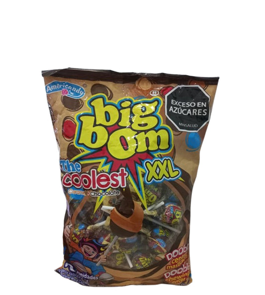 Americandy Big Bom The Coolest Caramel+Chocolate - Big Bom el más genial caramelo+chocolate XXL 48 unidades 1200g