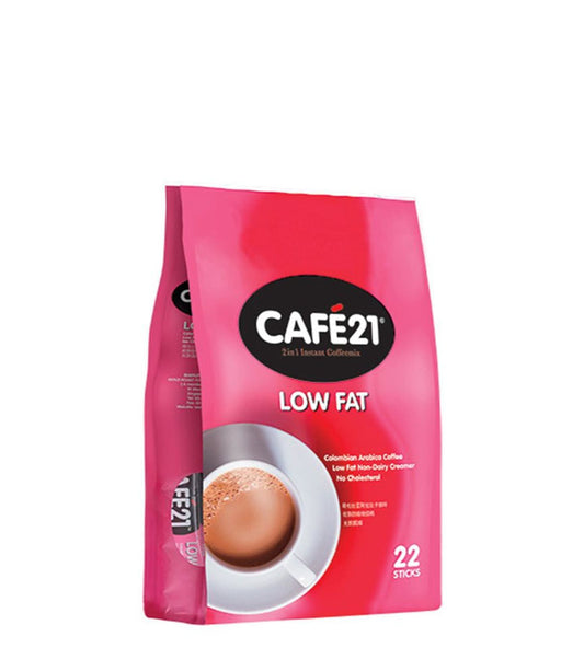 Café21 2 in 1 Instant Coffeemix Low Fat 22 Sticks - Mezcla de café instantáneo 2 en 1 bajo en grasa 22 paquetes