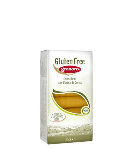 Gluten Free Granoro Cannelloni con Farina di Quinoa da Condire ed Infornare Crudi - Canelones con Harina de Quinoa para Sazonar y Hornear Crudos 250g