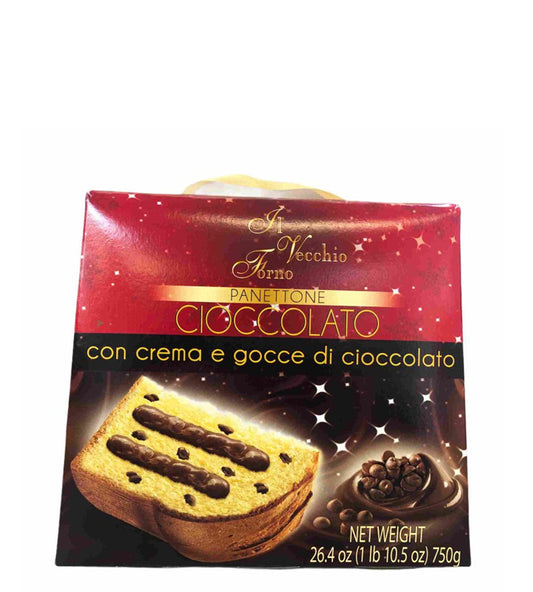 Il Vecchio Forno Panettone Cioccolato Con Crema E Gocce Di Cioccolato - Panettone De Chocolate Con Nata Y Chips De Chocolate 750g