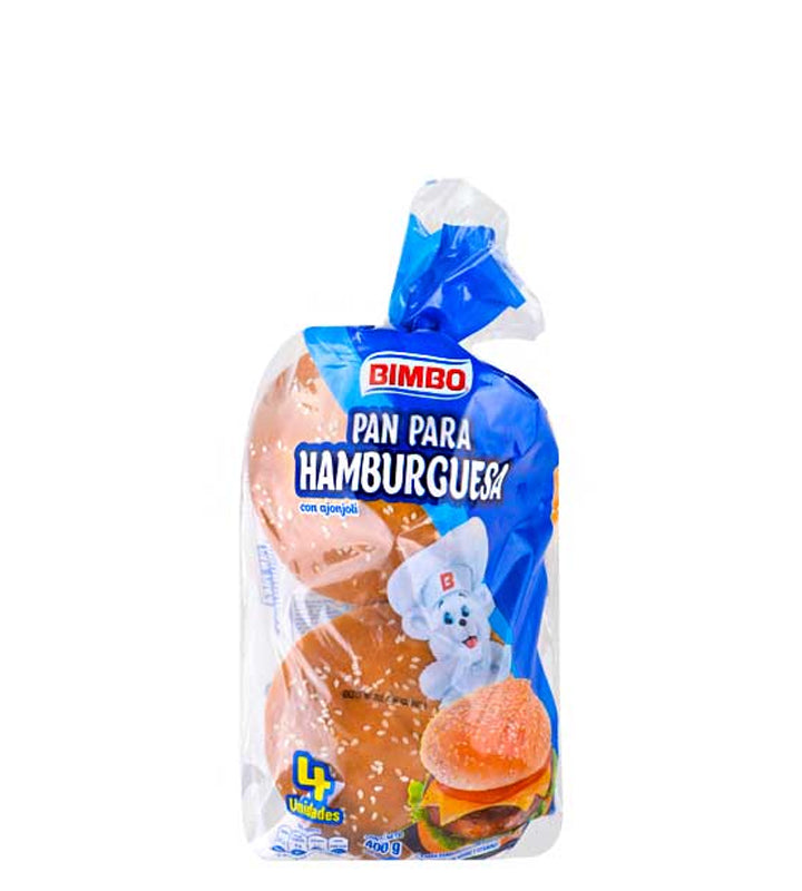 Bimbo Pan para hamburguesa con ajonjolí 4 Unidades 400g