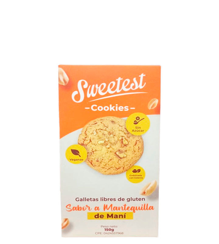 Sweetest Cookies galletas libres de gluten sabor a mantequilla de maní 150g