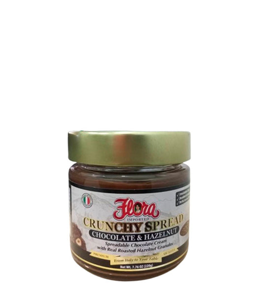 Flora Crunchy Spread Chocolate & Hazelnut - Crema crujiente de chocolate y avellanas 220g