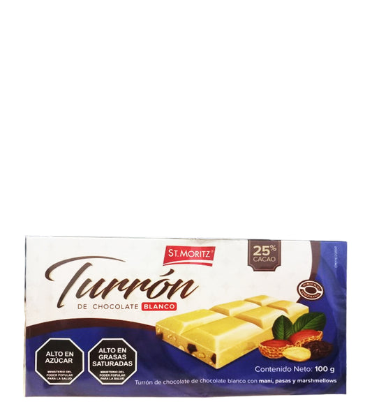 St. Moritz Turrón de chocolate blanco 100g