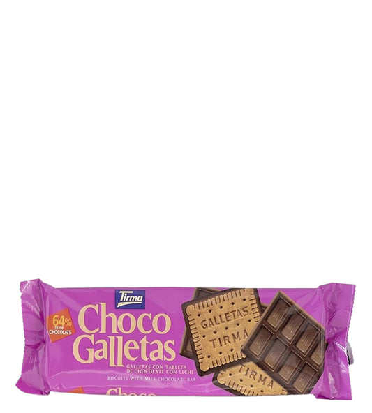 Tirma Choco Galletas galletas con tableta de chocolate con leche 53% de cacao 160g