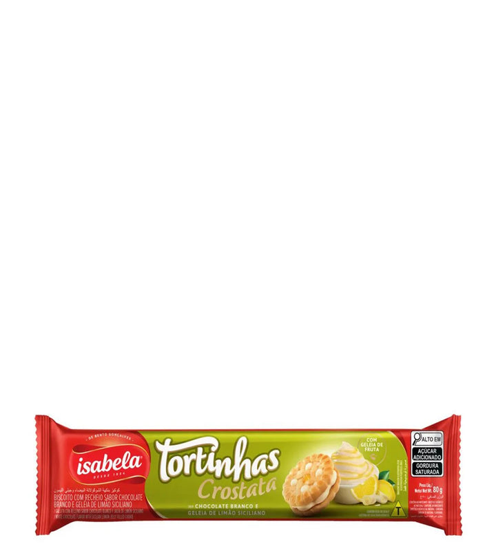 Isabela Tortinhas Crostata Chocolate Branco E Geleia De Limao Siciliano - Tartaletas crostata de chocolate blanco y gelatina de limón 80g