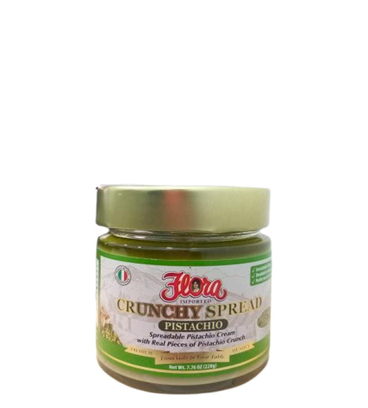 Flora Crunchy SpreadPistachio - Crema de pistacho untable con auténticos trozos de pistacho crujiente 220g