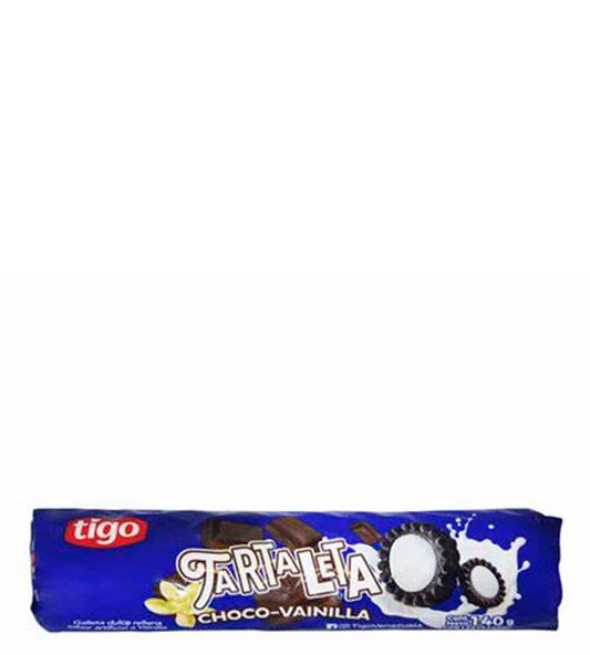 Tigo Tartaleta Galleta choco-vainilla dulce rellena sabor artificial a vainilla 140g