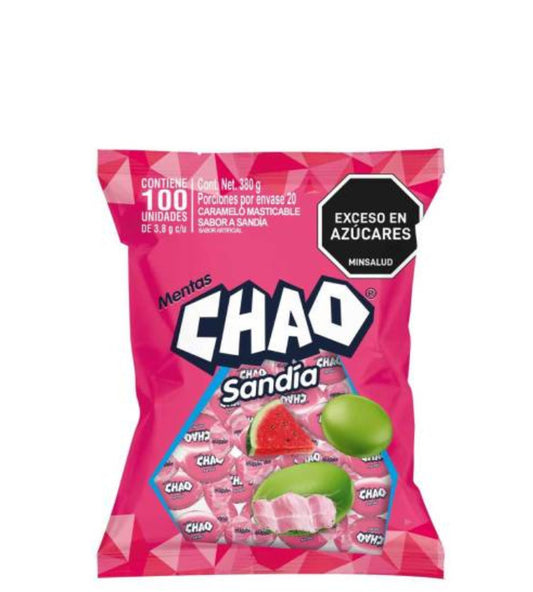 Chao Mentas sabor a sandia contiene 100 unidades 380g