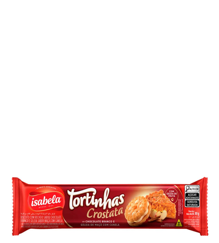 Isabela Tortinhas Crostata Chocolate Branco E Geleia De Maca Com Canela - Tartaletas Crostata De Chocolate Blanco Y Gelatina De Maca Con Canela 80g