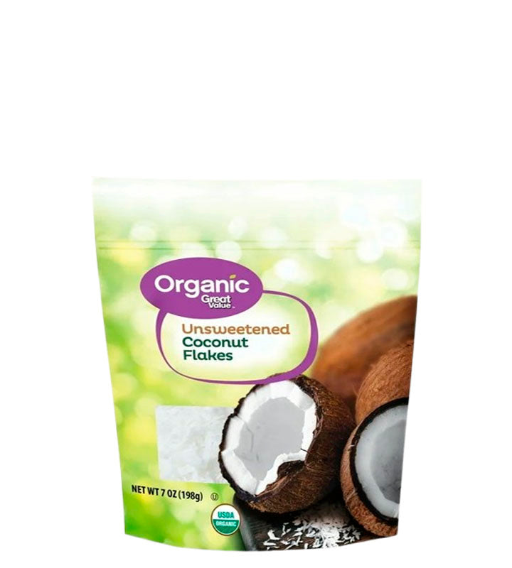 Organic Great Valuet Unsweetened Coconut Flakes - Hojuelas de coco sin azúcar 198g