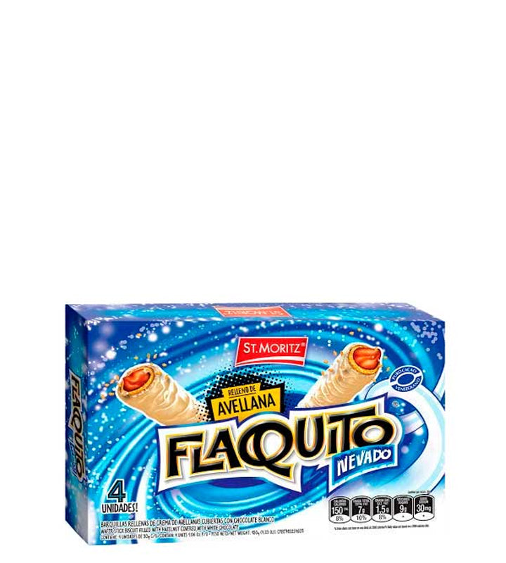 St. Moritz Flaquito nevado relleno de avellana 4 Unidades 120g