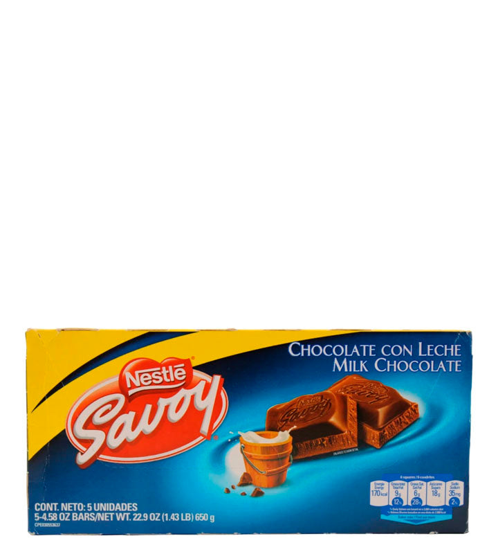 Nestle Savoy Chocolate con leche 5 unidades 650g