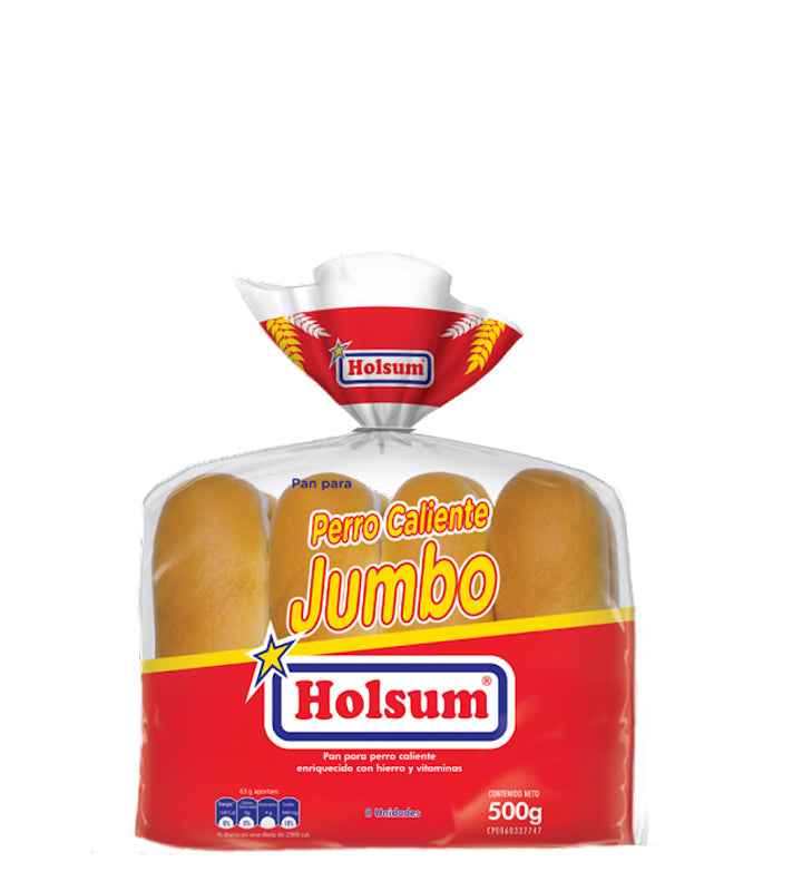 Holsum Pan para perro caliente jumbo 8 unidades 500g