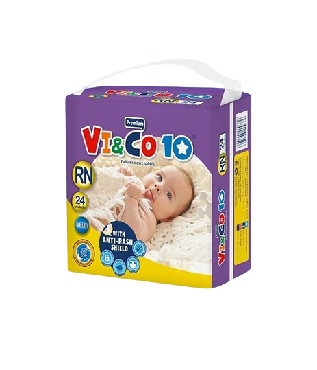 Vi&Co 10 Pañales Desechables RN 5Kg 24 Und